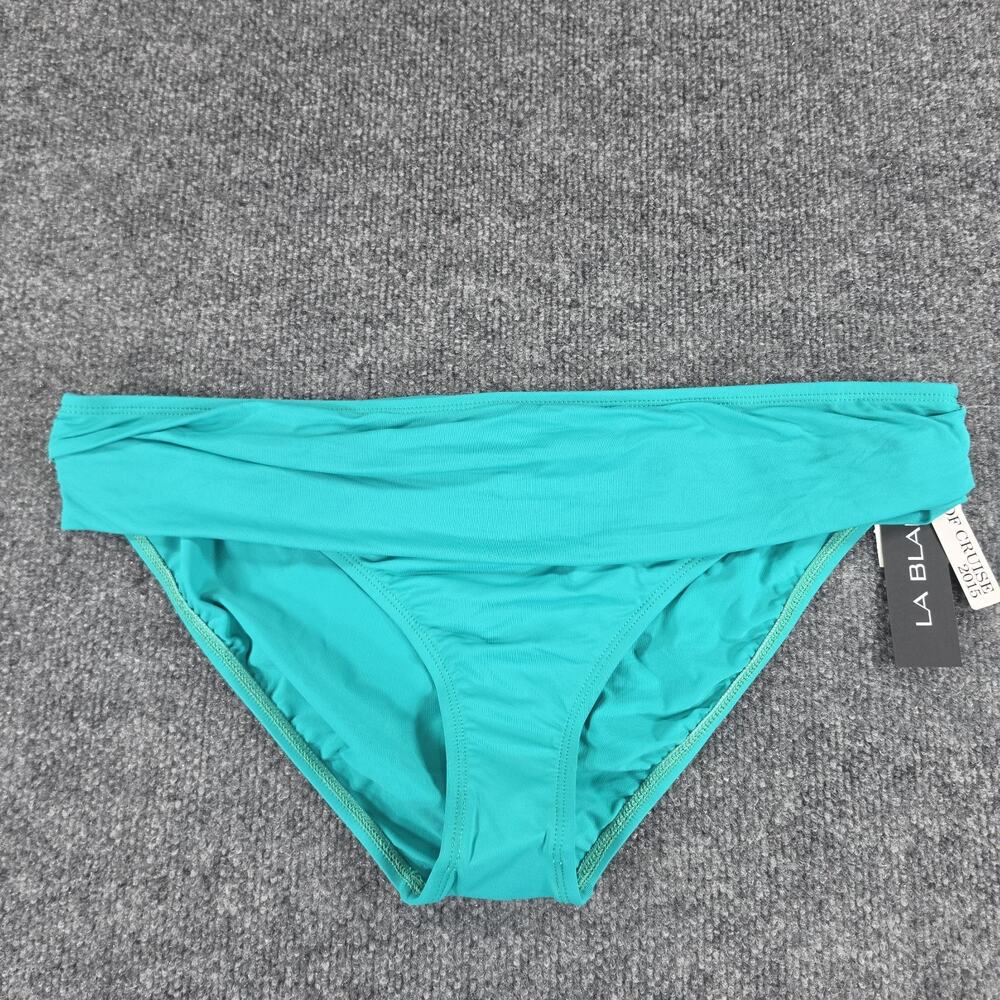 La Blanca Women's Size 14 Shirred Foldover Bikini Bottom Turquoise Green